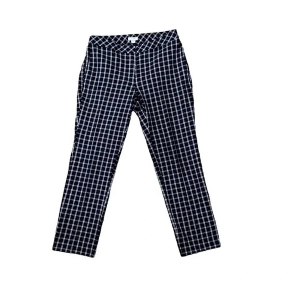 J. Jill Women’s Premium Bi-Stretch Quinn Trouser Pant‎ Black & White Plaid Sz 6